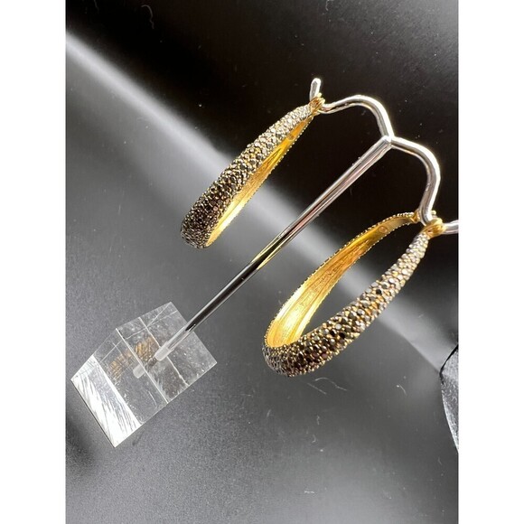 Crystal Encrusted Hoops - Picture 2 of 6